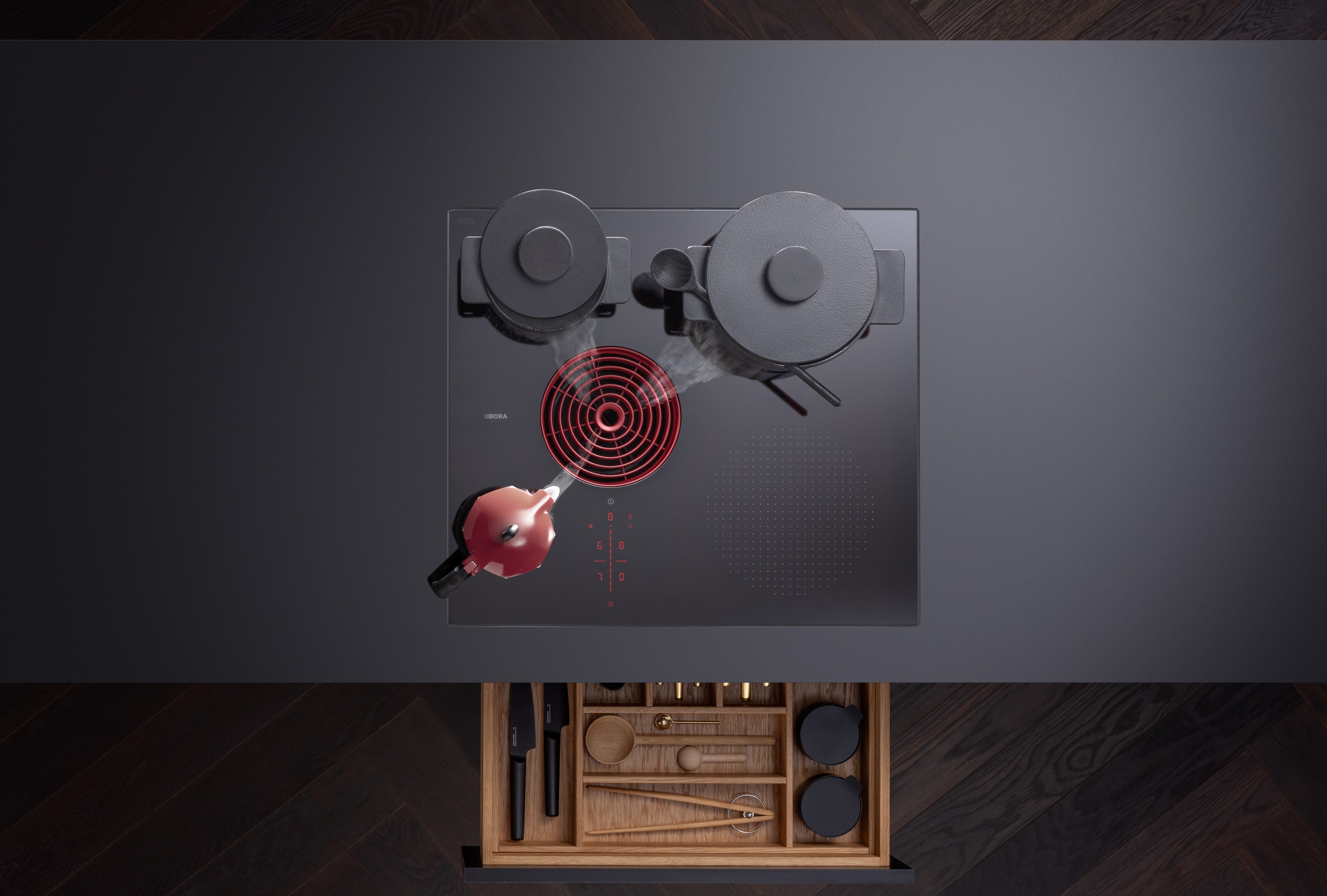 S PURE - Table de cuisson induction avec dispositif aspirant (version recyclage)
