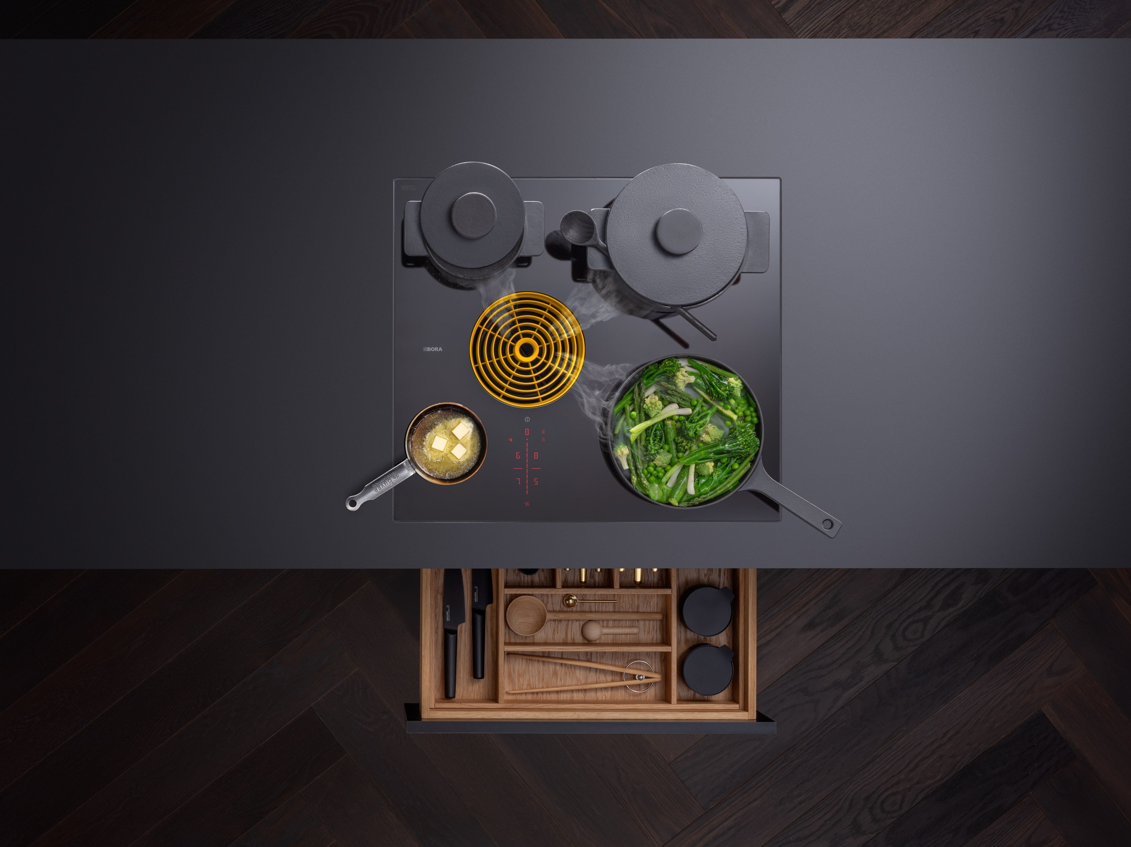 S PURE - Table de cuisson induction avec dispositif aspirant (version recyclage)