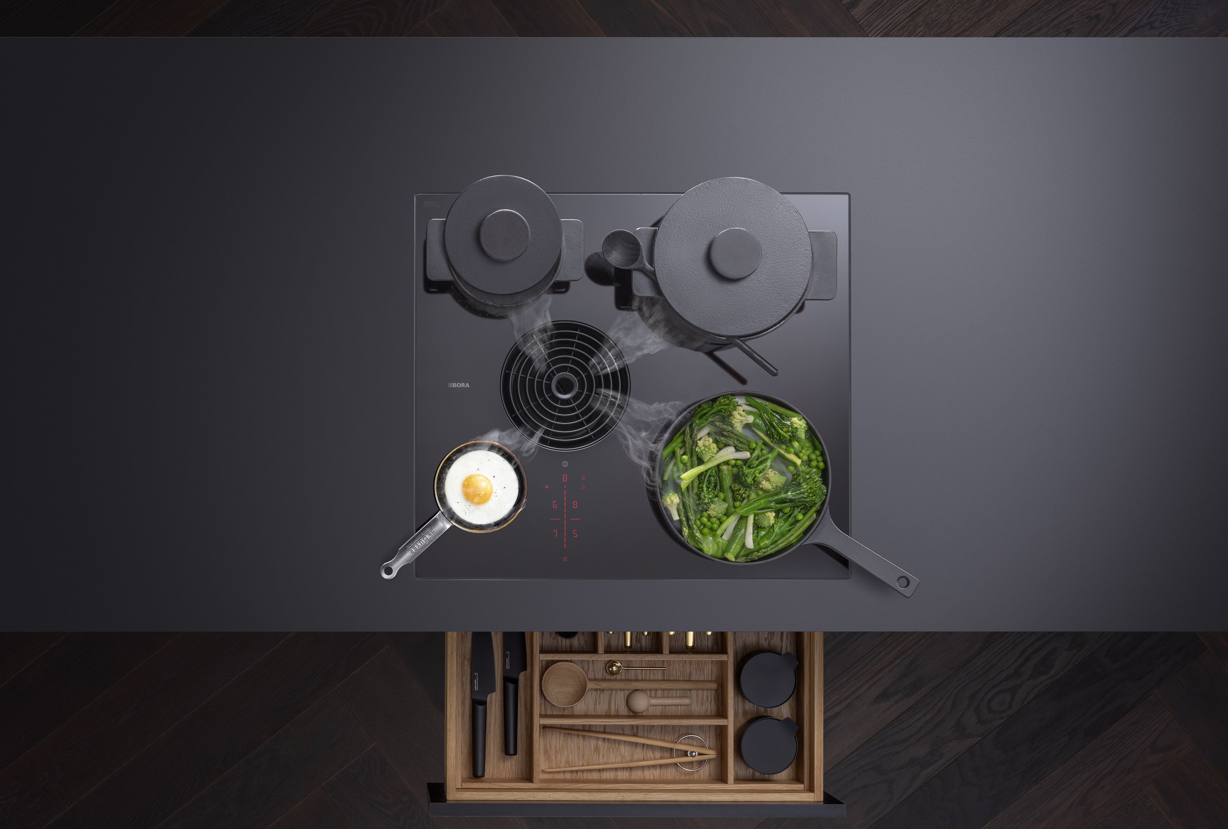 S PURE - Table de cuisson induction avec dispositif aspirant (version recyclage)