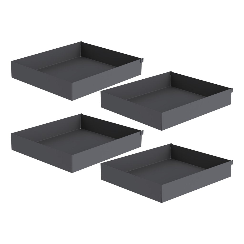 Aménagement de meuble d'angle réversible composé de 4 paniers pour meuble de 900mm - finition gris orion - profondeur 500mm - porte de 450mm minimum