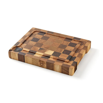 Billot damier chêne et noyer en bois de bout