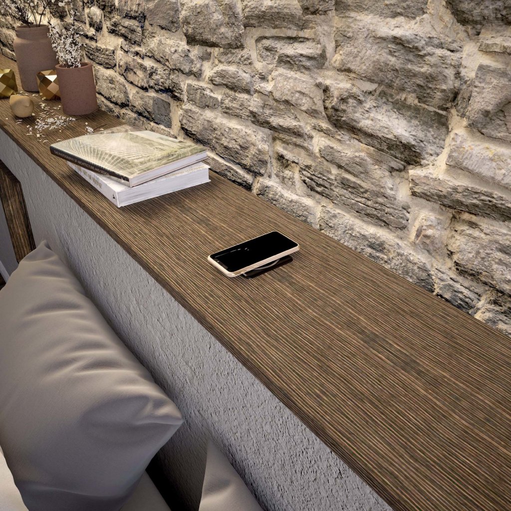 Bloc 2 prises+2 USB (2A + 5V) + QI autoMATICK rétractable - inox brossé