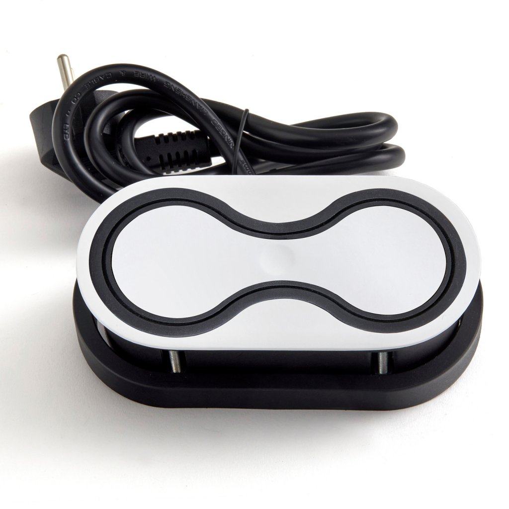 Bloc 2 prises EIGHT IP44 affleurant à encastrer dans un plan de travail de 5 à 40mm - finition blanc mat - 16A - 230V - 2P+T