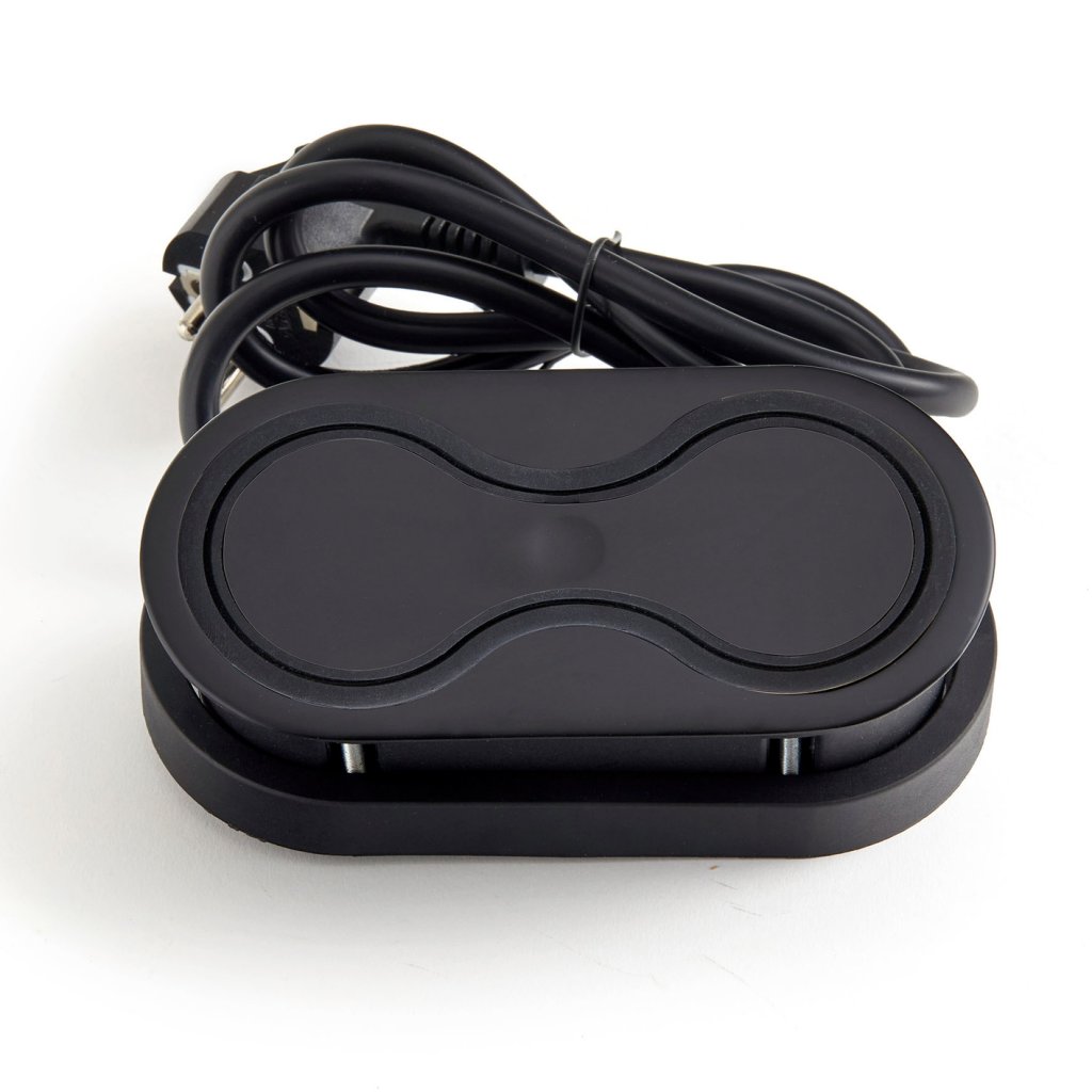 Bloc 2 prises EIGHT IP44 affleurant à encastrer dans un plan de travail de 5 à 40mm - finition noir mat - 16A - 230V - 2P+T