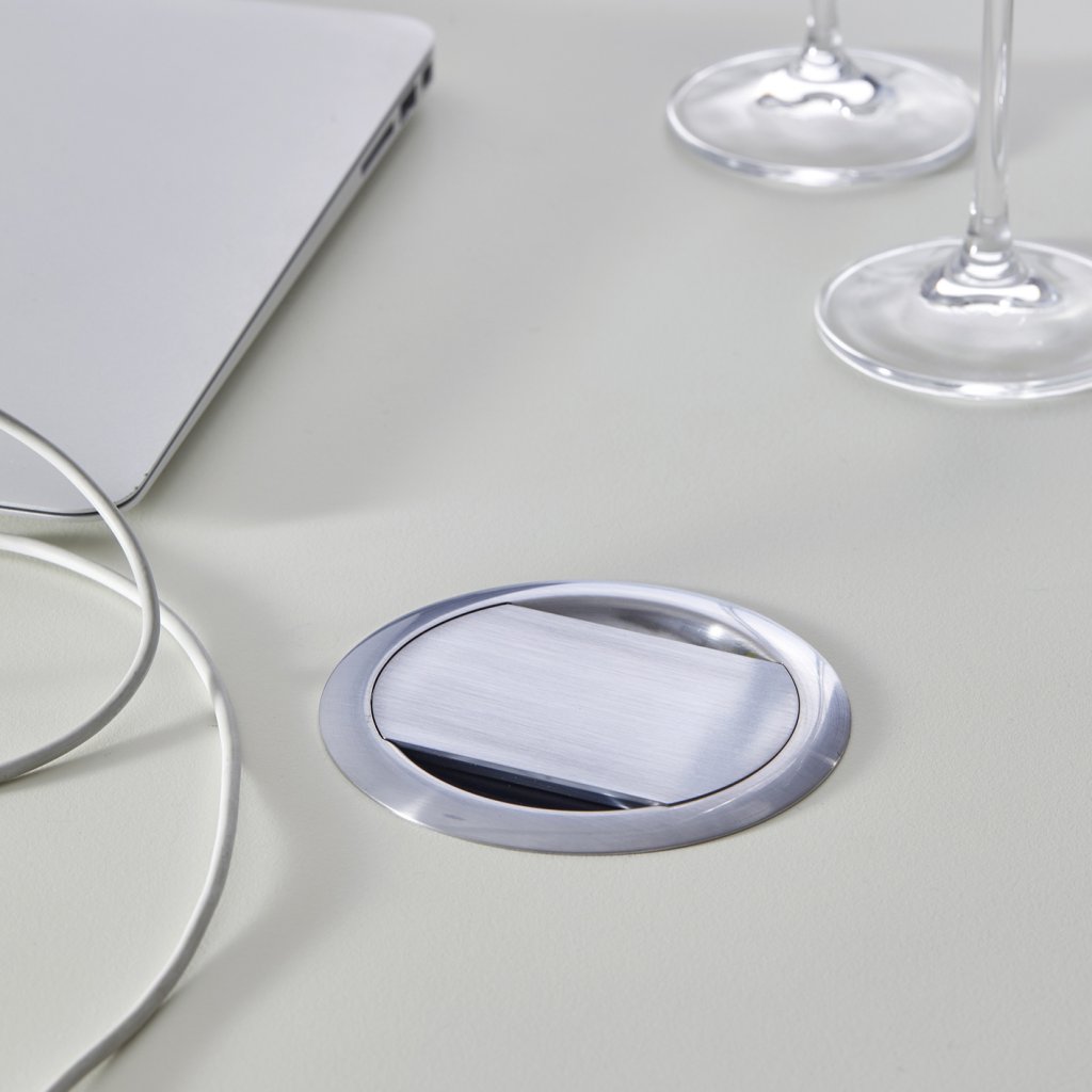 Bloc 3 Prises + 2 USB (2A - 5V) BRICK rétractable - inox brossé