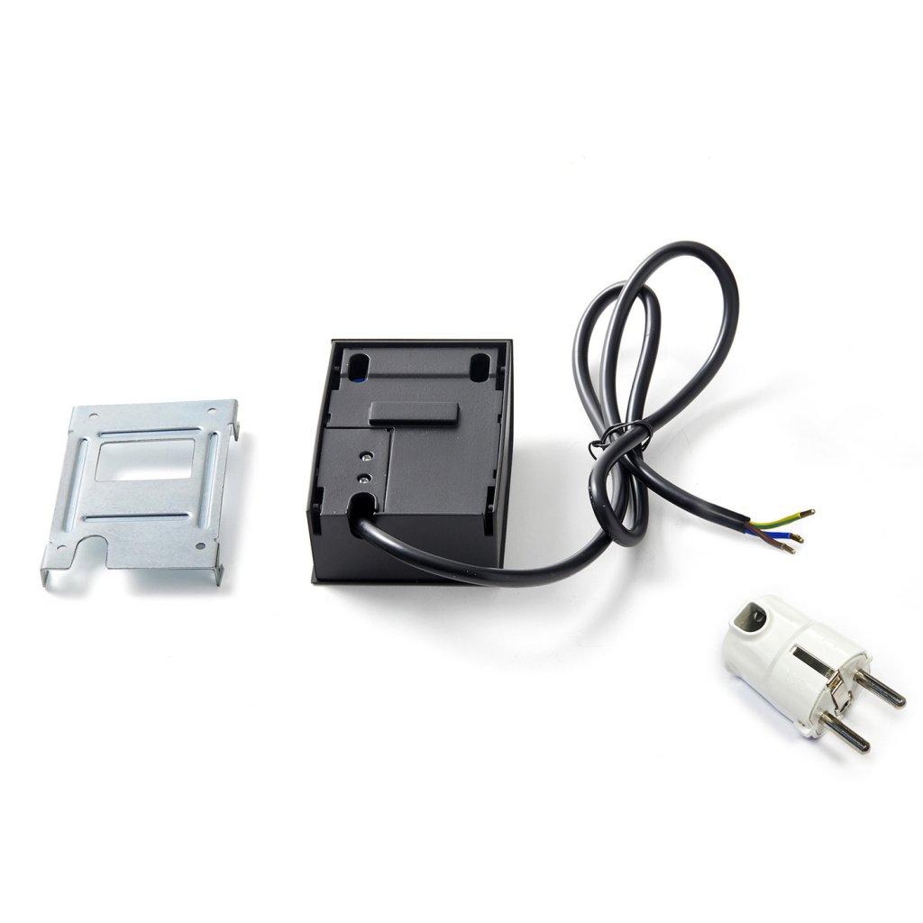 Bloc prise mural MINI BORN - Finition Blanc - 1 prise 16A + USB-A + USB-C