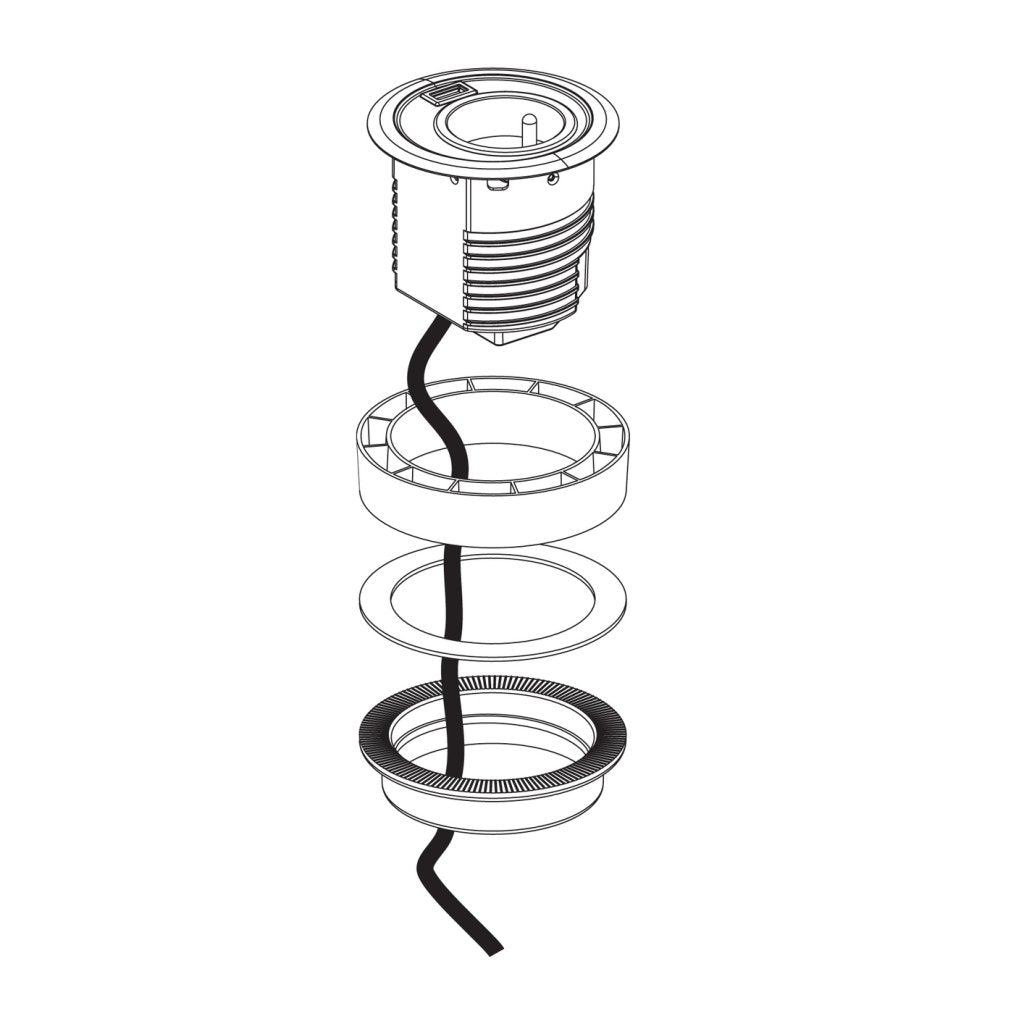 Bloc prise + USB DOT sans clapet-Finition Inox brossé-16A-230V-2P+1T