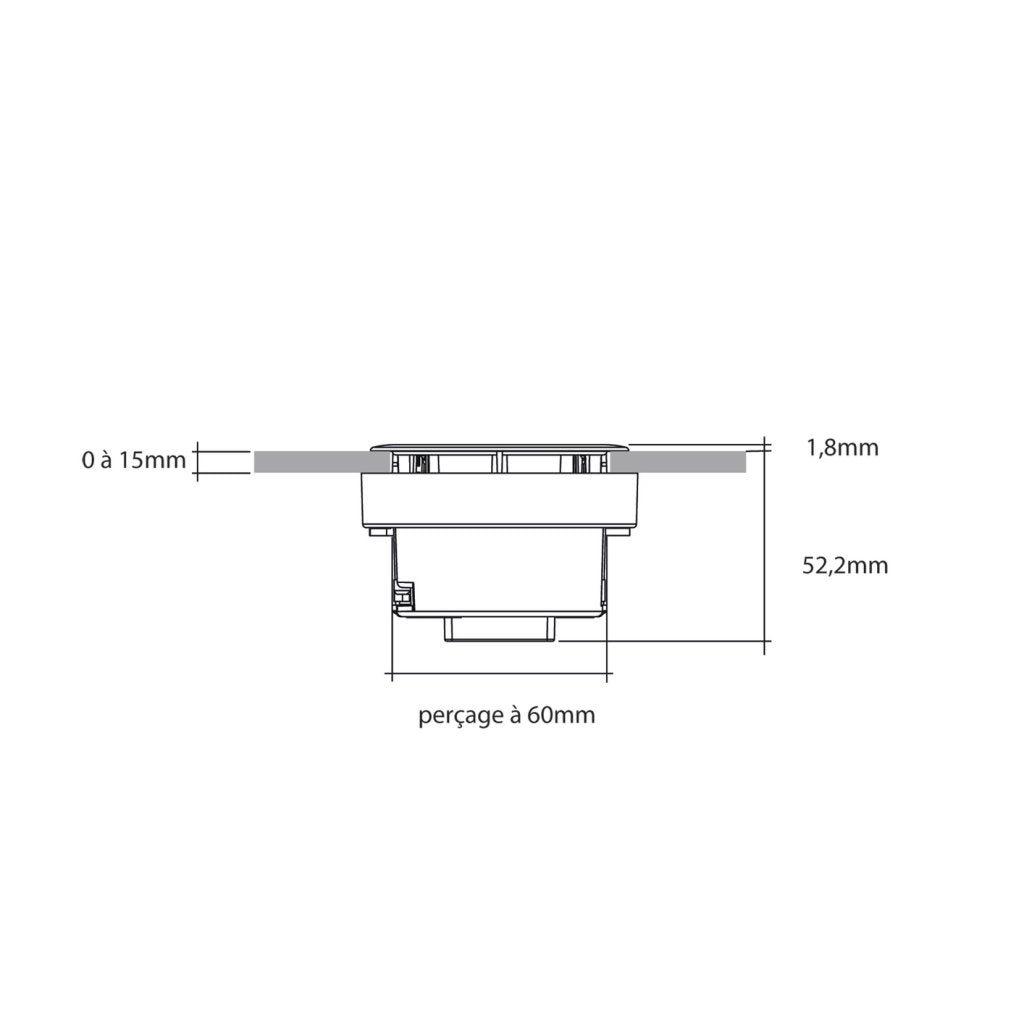 Bloc prises INFINI sans clapet - Finition Noir - 1 prise 16A-230V-3680W maxi + USB-A + USB-C