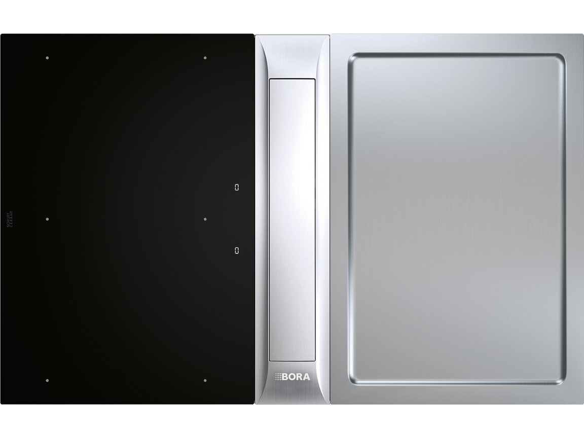 Set BORA Professional 3.0 PKAS3FITR : table à induction mate, dispositif aspirant inox et teppanyaki