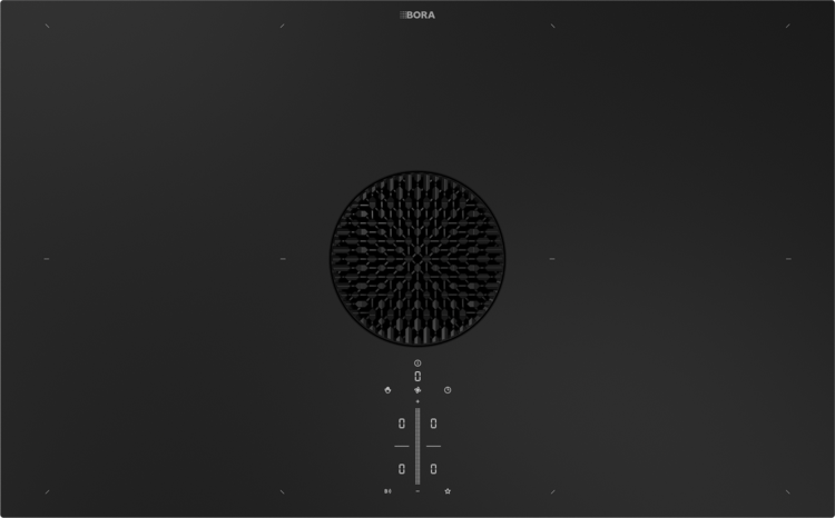 X PURE Rough (verre mat) - Table de cuisson induction à zones continues avec dispositif aspirant et Bora Assist (version recyclage)