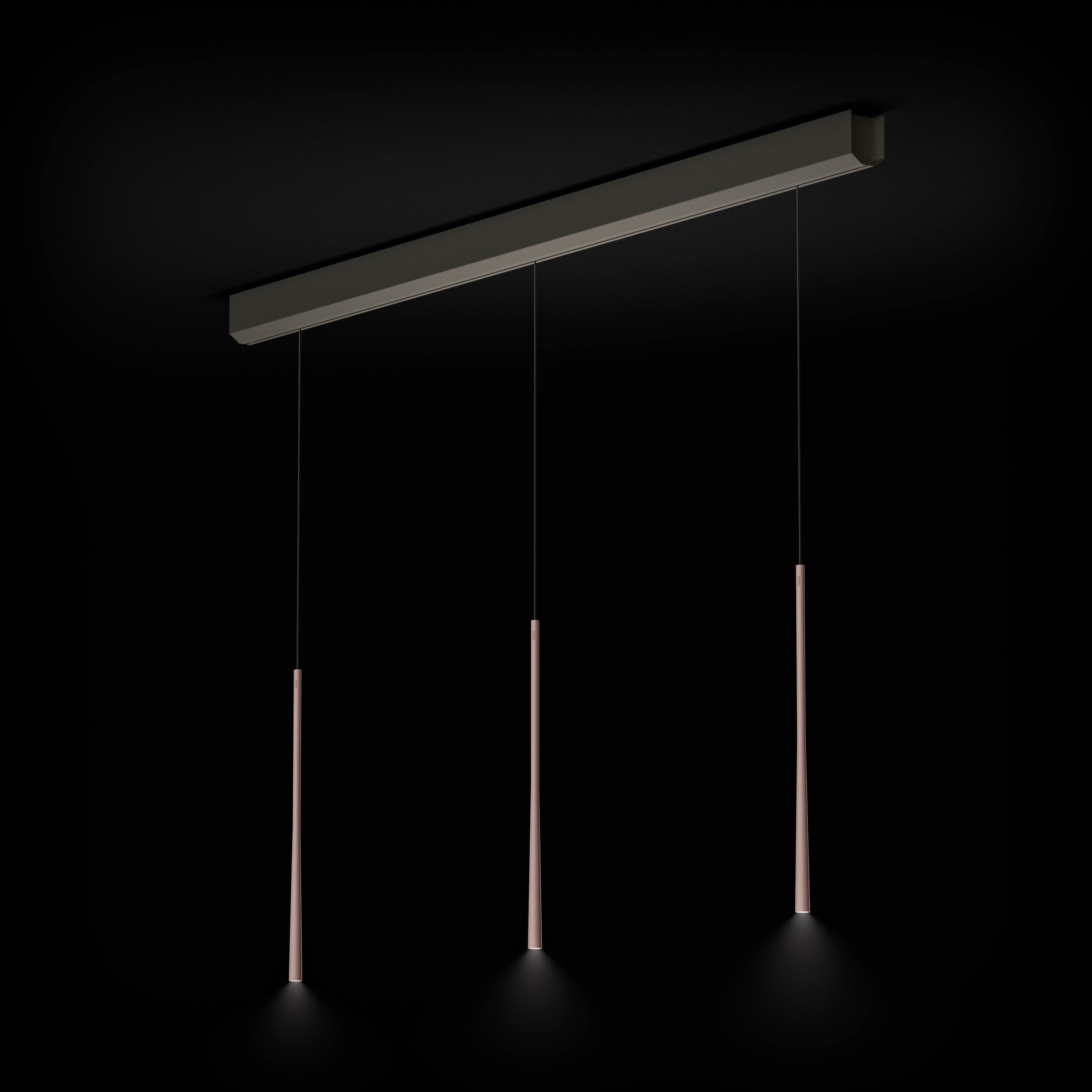 Stars - Lampe à suspension 3 lampes à disposition linéaire - or rose