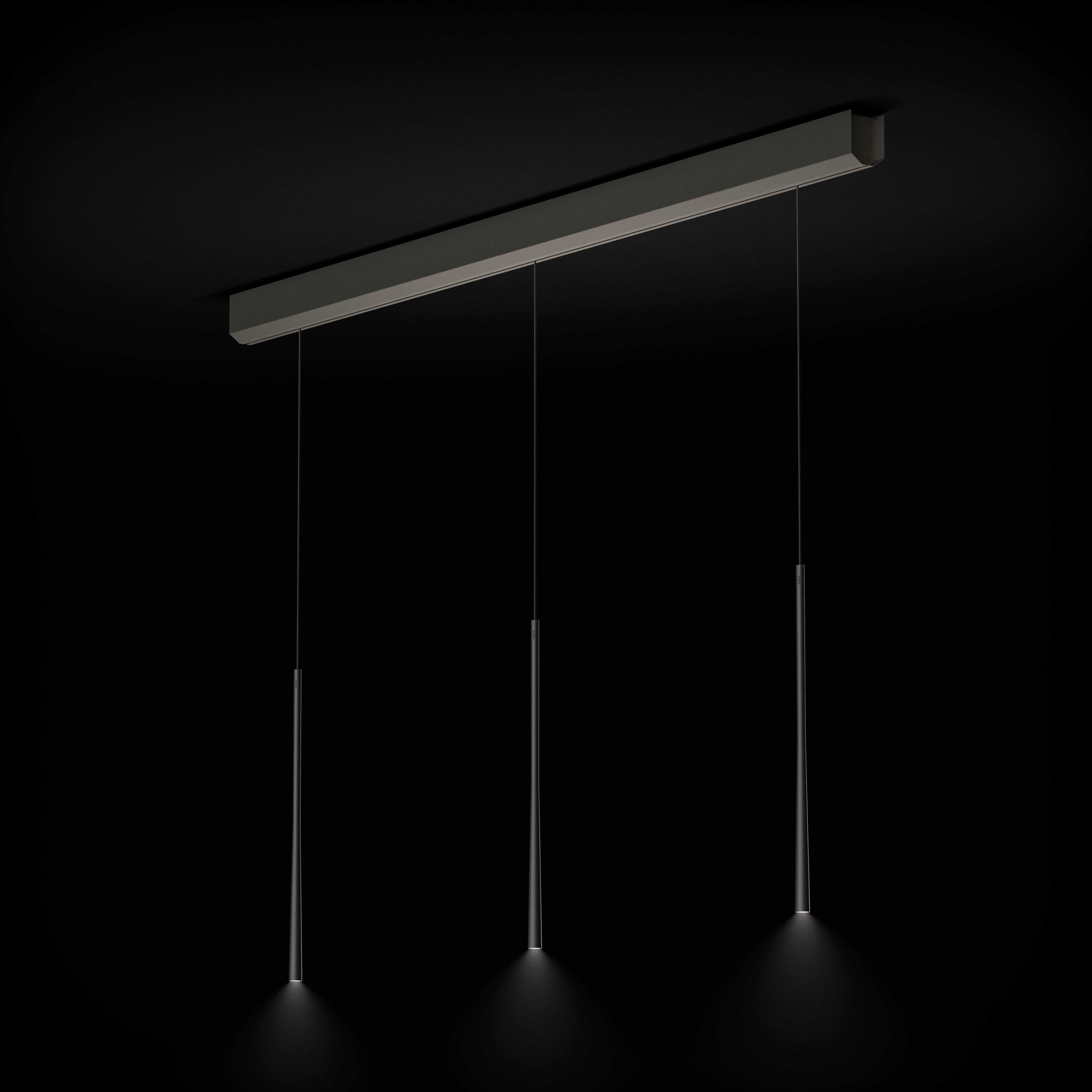 Stars - Lampe à suspension 3 lampes à disposition linéaire - noir