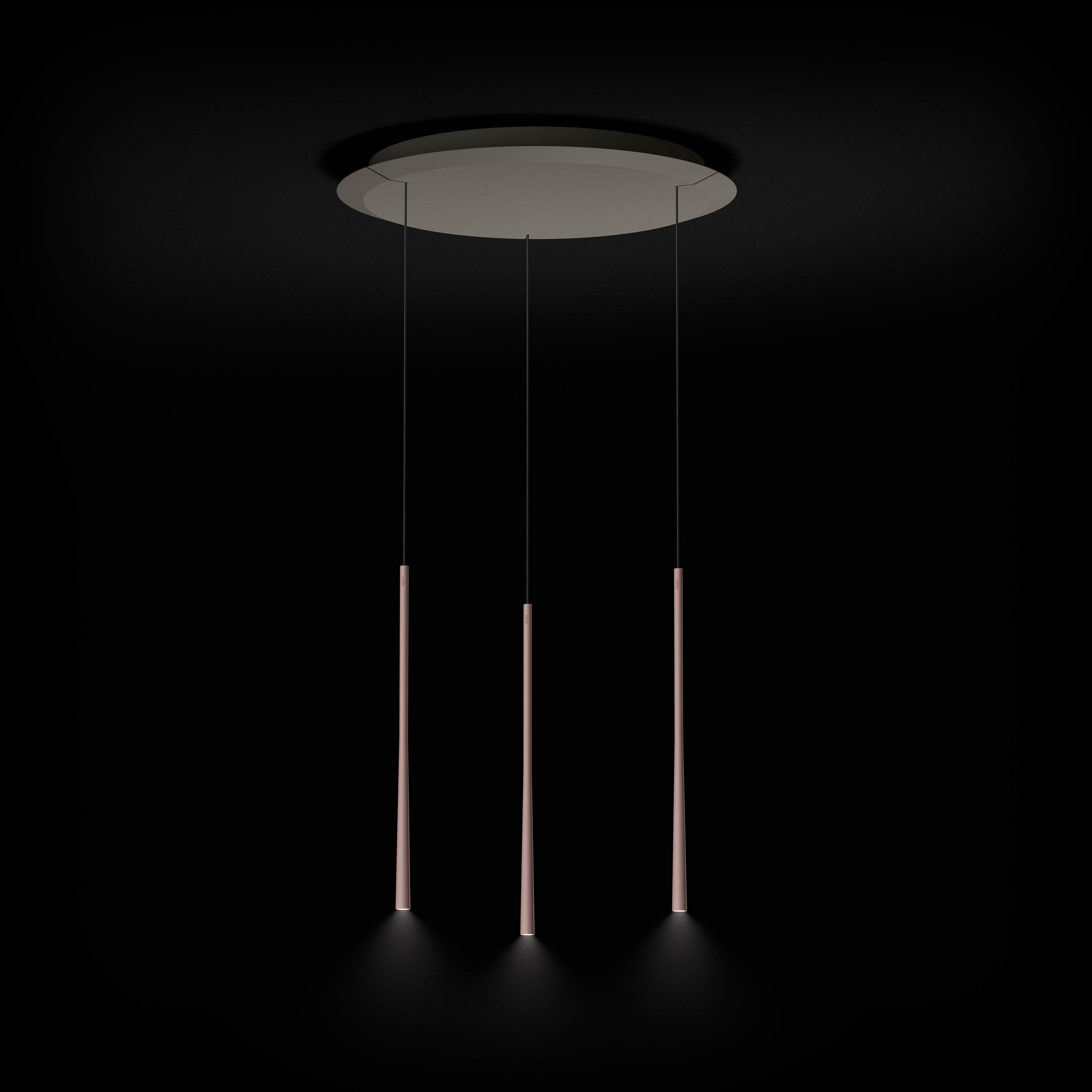 Stars - Lampe à suspension 3 lampes à disposition circulaire - or rose