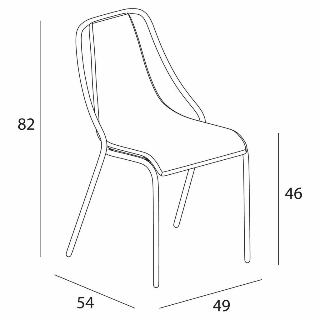 Chaise en tissu 'ecopelle' LOLA vintage Noir , structure acier noir rugueux