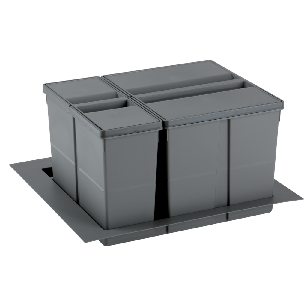 Collecteur composé de 2 seaux avec couvercles : 1 x 26L + 1 x 11L - pour tiroir de 600mm - H. 277mm - MSA 4937