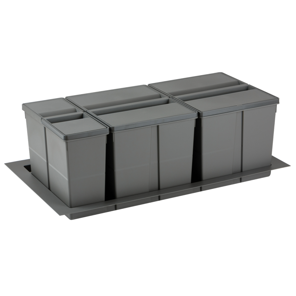 Collecteur composé de 3 seaux avec couvercles : 2 x 26L + 1 x 11L et d'1 séparateur de bac - pour tiroir de 900mm - H. 277mm - MSA 4963