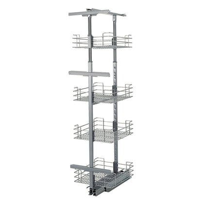 Colonne extractible 4 paniers armoire meuble 600mm chrome MSA 250-T-600-C