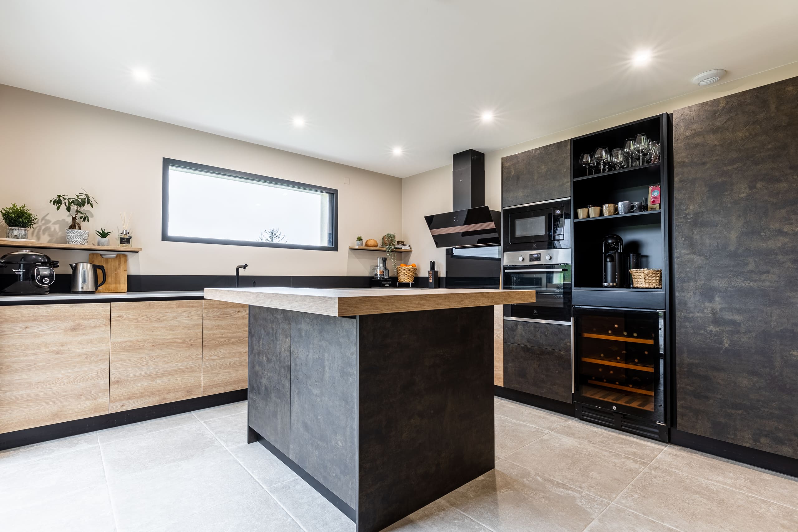 Cuisine avec façades zinco du fabricant armony