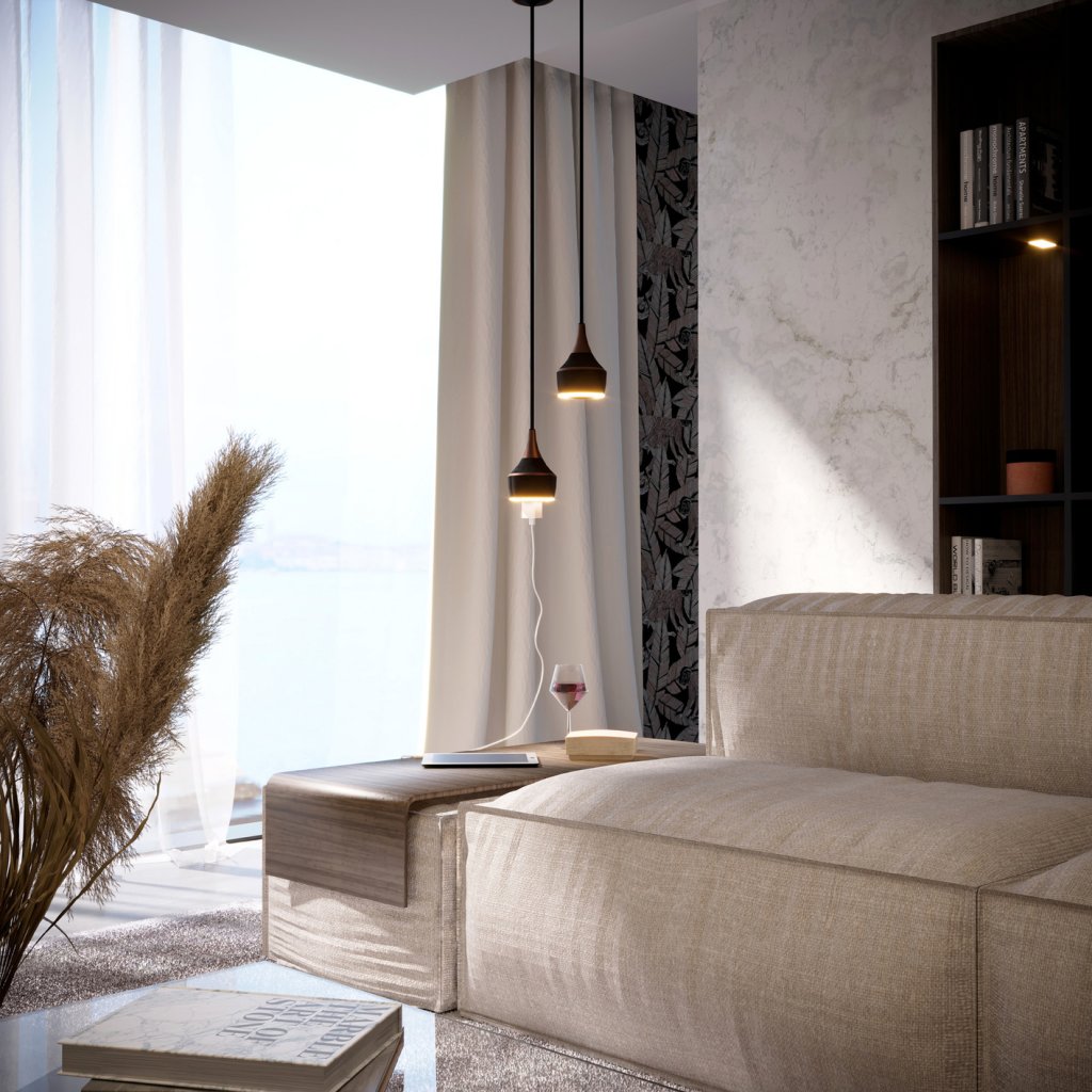 Double suspension MERCURY Cuivre mat-2x16A-Eclairage 2x5W