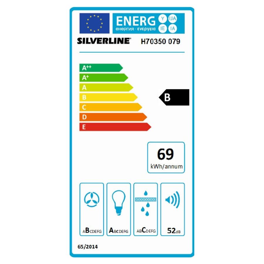 Hotte en îlot Silverline Pure Plus 50 cm coloris Noir mat (recyclage)