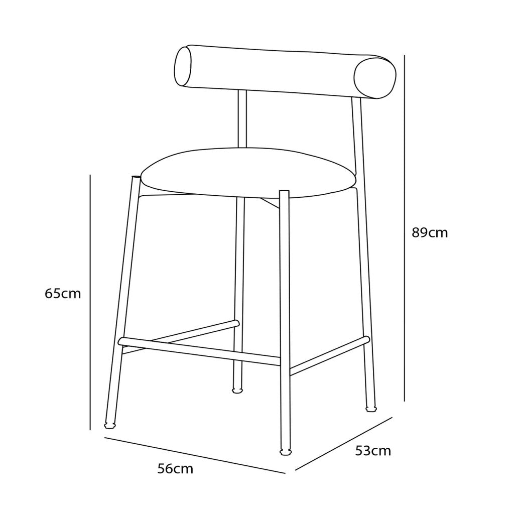 Tabouret bas AVANA-Structure Noire-Assise Avon Vert pin