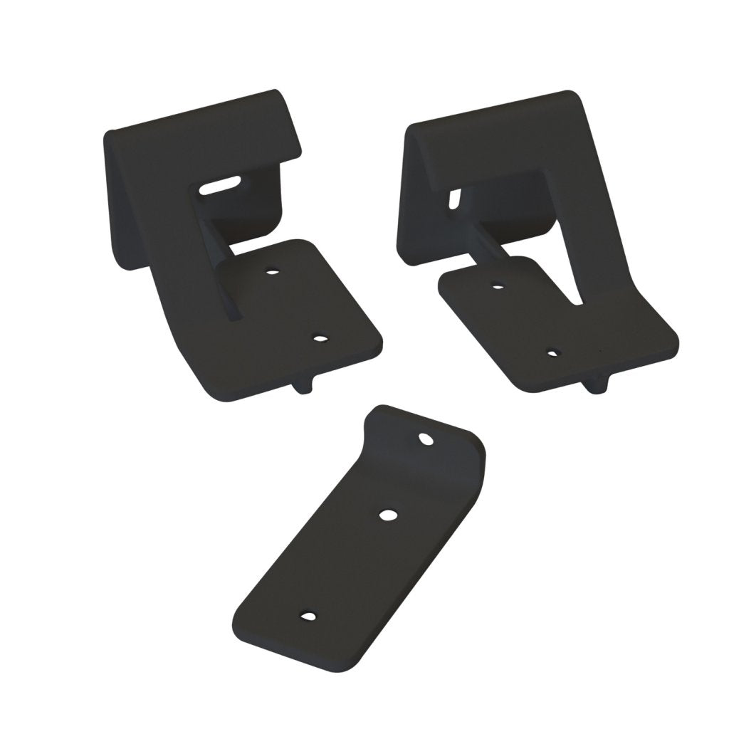 Kit de 2 supports étagère IZO 2 avec 1 pièce centrale-Finition Noir mat-Ep.16mm