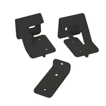 Kit de 2 supports étagère IZO 2 avec 1 pièce centrale-Finition Noir mat-Ep.16mm