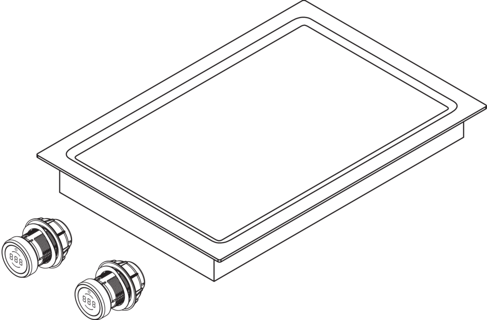 Professional 3.0 Teppanyaki en acier inoxydable avec 2 zones de cuisson (seul)