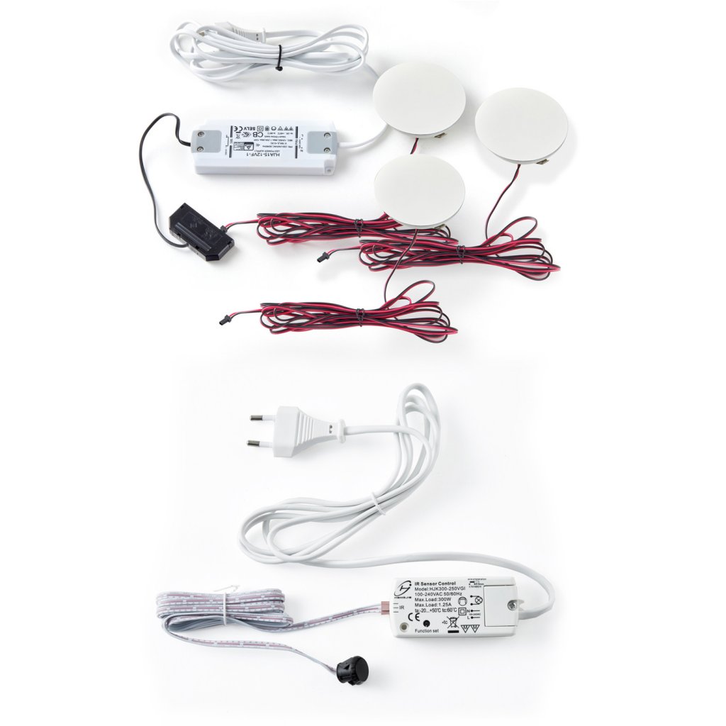 Kit 3 spots bibliothèque HALO-2W-12V DC-4000K-System connect light