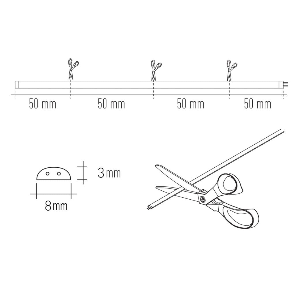 Kit barrette LED flex 5m avec son convertisseur 75W et son câble d'alimentation 1m-4000K-Puissance 9,6W/m-24V-4000K (blanc neutre)