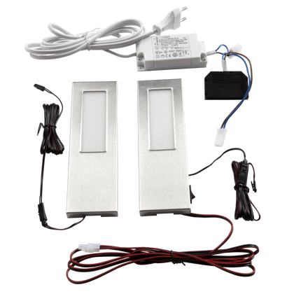 Kit 2 profils LED 5,2 W inox brossé, 3000 K