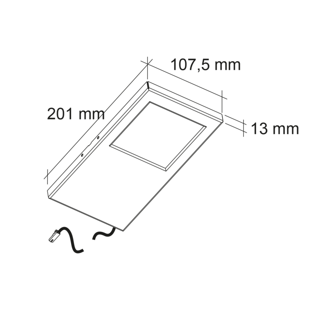 Kit de 3 profils LED (200 x 105 x 13) dont 1 avec interrupteur à bouton poussoir et 1 convertisseur - finition inox brossé - puissance 5,4W / 420lm - 12VDC - 3000K