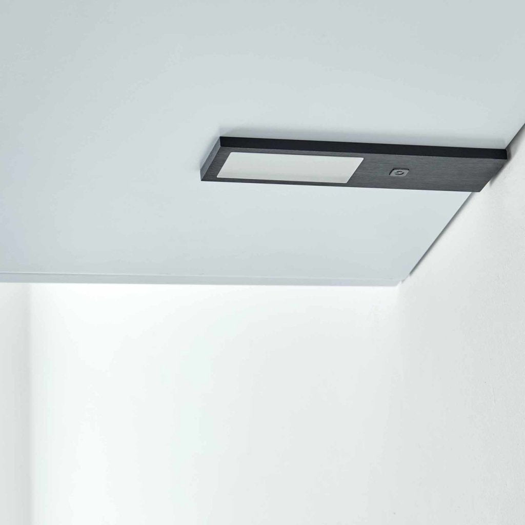 Kit de 3 profils LED extra-plats (175 x 50 x 7) dont 1 avec interrupteur et 1 convertisseur - finition noir - puissance 4W / 240lm - 12VDC - Avec variateur de température de couleur