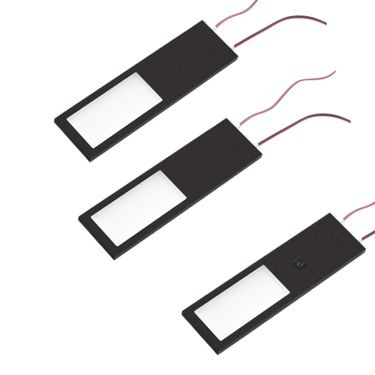 Kit 3 profils LED extra-plat noir, variateur
