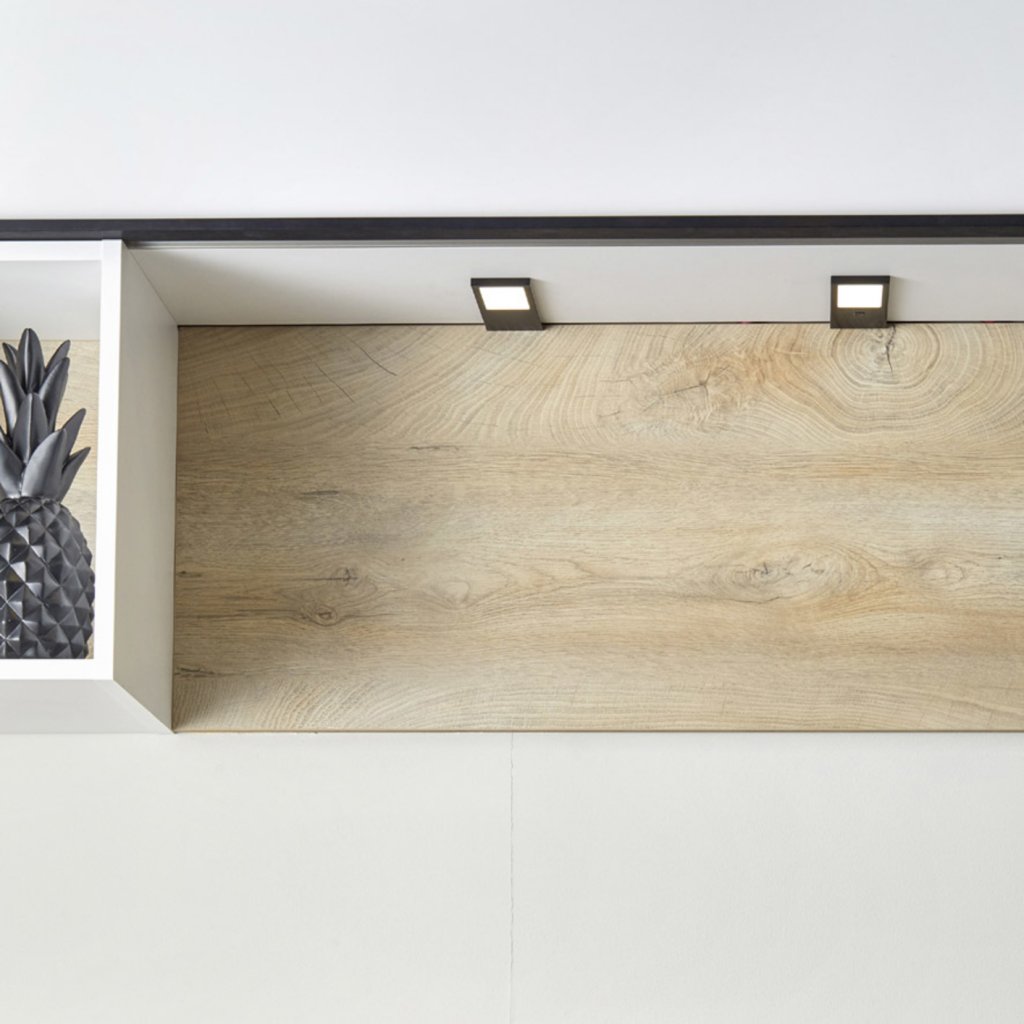 Kit de 3 profils LED extra-plats (175 x 50 x 7) dont 1 avec interrupteur et 1 convertisseur - finition noir - puissance 4W / 240lm - 12VDC - Avec variateur de température de couleur