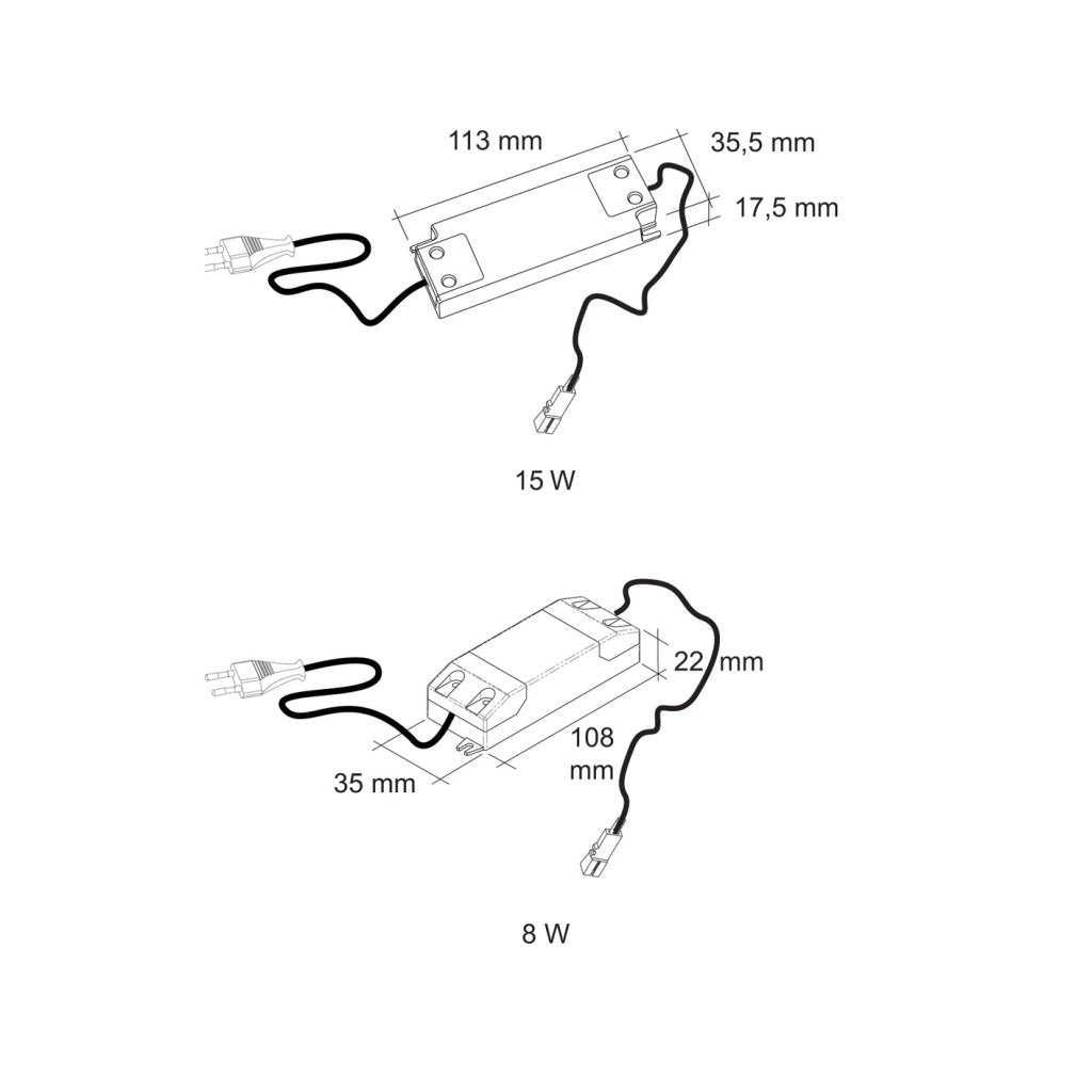Kit de 3 profils ONE LED extra-plat Noir mat (200x50x8mm) dont 1 avec interrupteur infrarouge et variateur de température de couleur