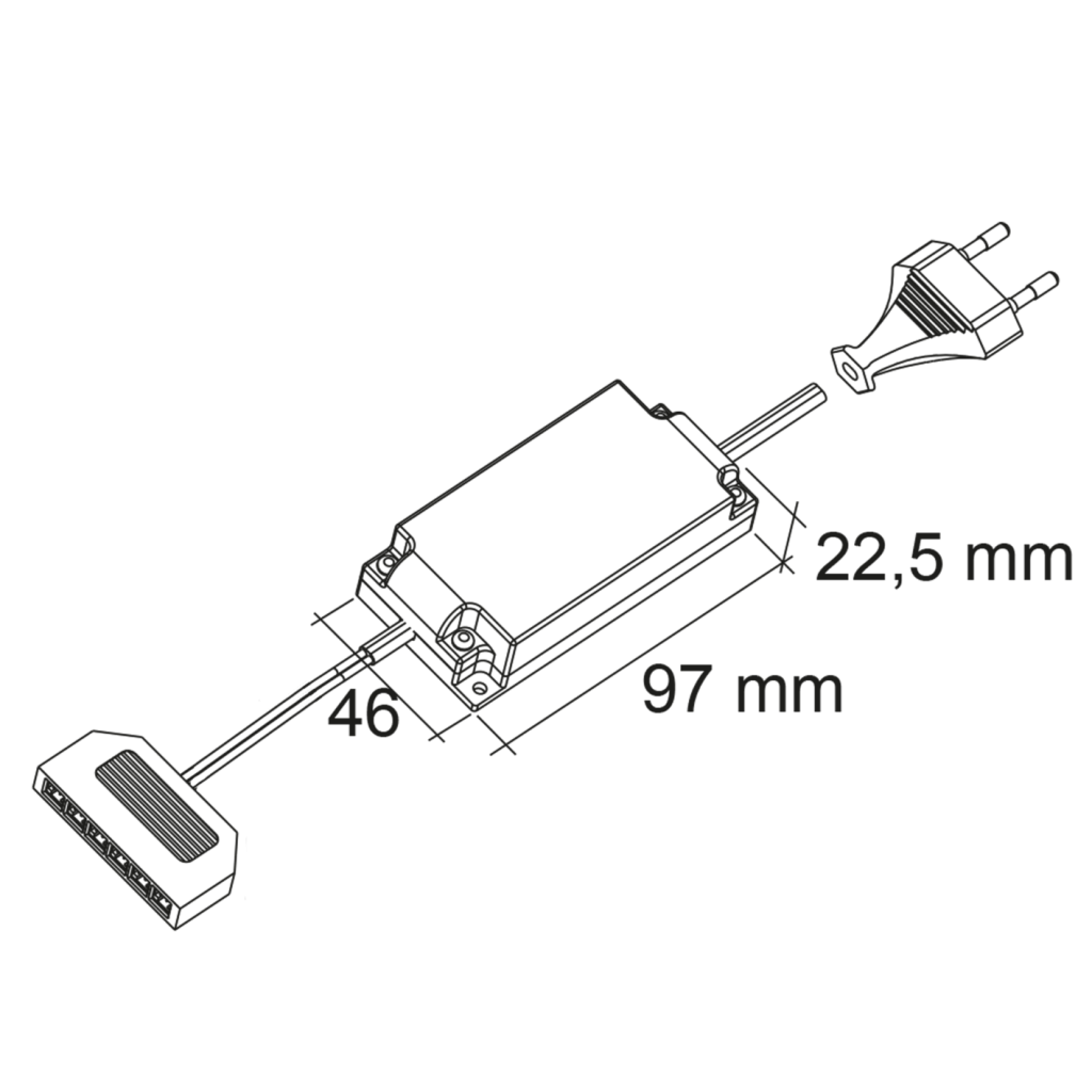 Kit de 3 spots LED L9050 et 1 convertisseur - finition inox brossé - puissance 5,4W / 420lm - 12VDC - 3000K