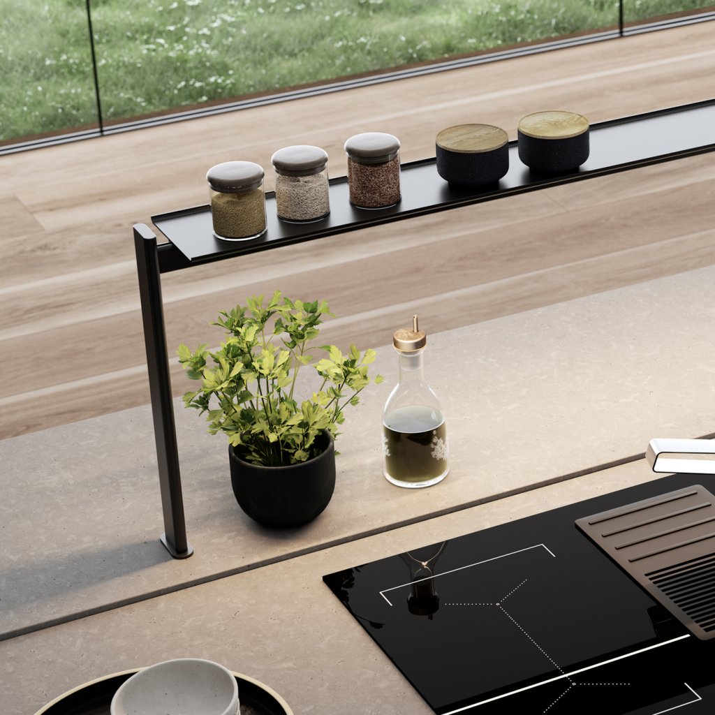 Kit étagère de crédence NOIR - L. 900mm