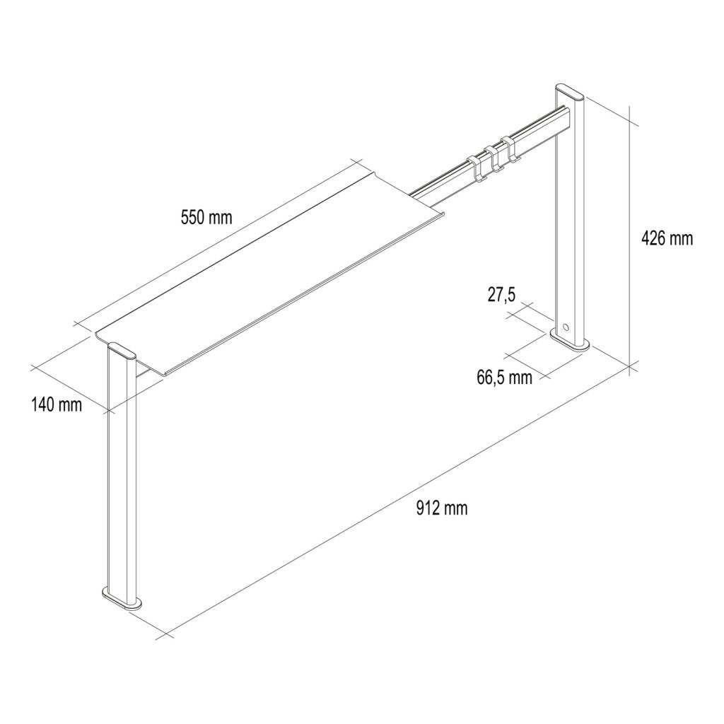 Kit étagère de crédence NOIR - L. 900mm