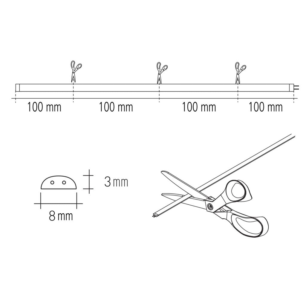 Kit LED flexible 10m avec son convertisseur 75W et son câble d'alimentation 1,5m-3000K-5W/m