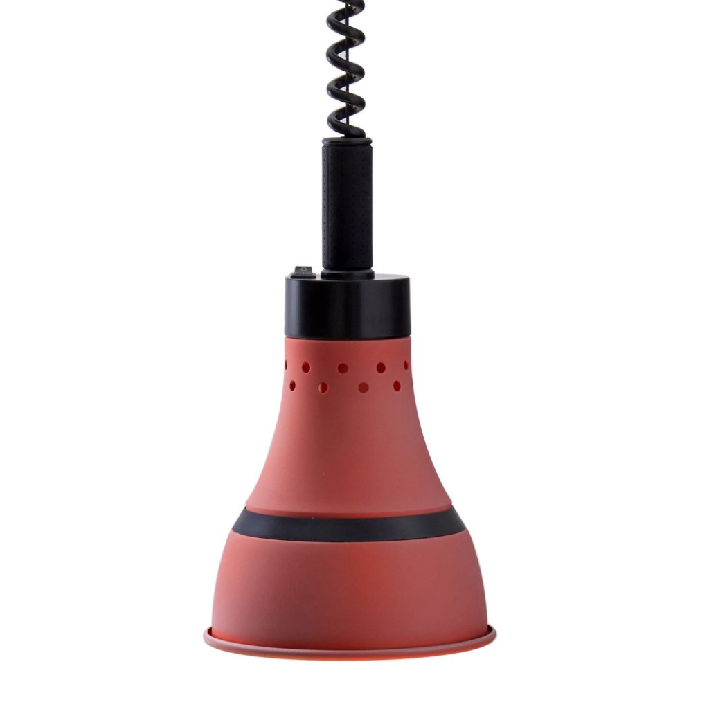 Lampe chauffe-plat SOLAR avec lampe E27 infrarouge incluse de 250W avec interrupteur. Finition noir mat