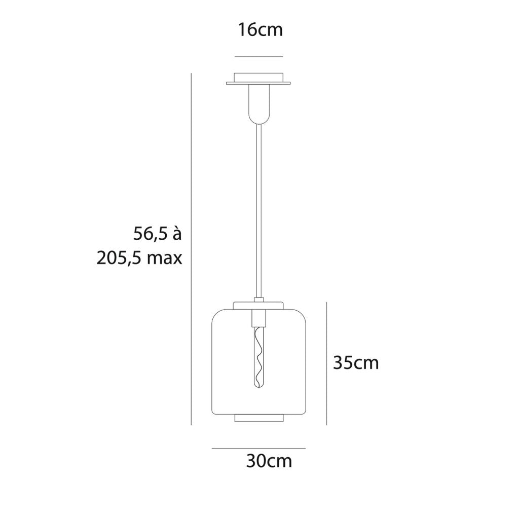 Luminaire à suspension LAVA-Diamètre 30cm-Finition cuivre