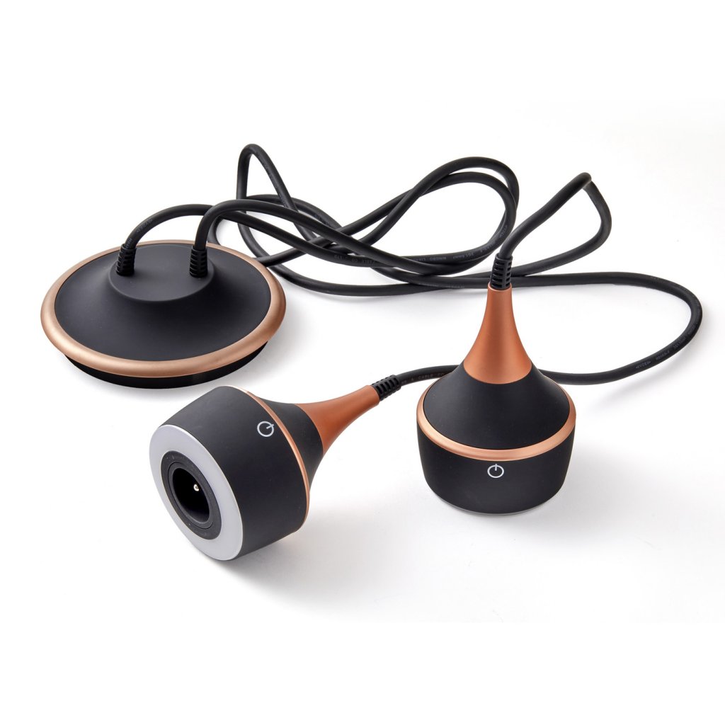 Double suspension MERCURY Cuivre mat-2x16A-Eclairage 2x5W