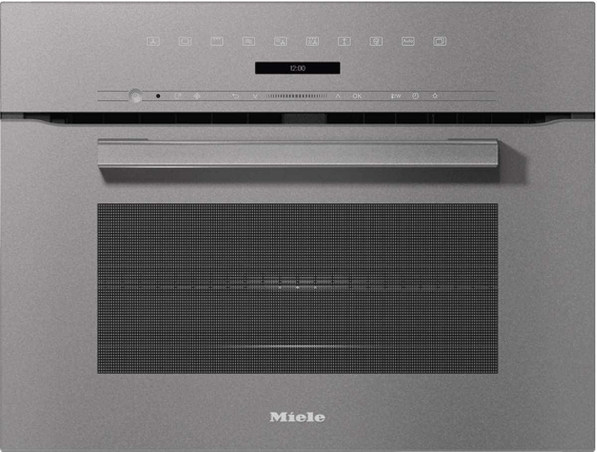 Four compact combiné micro-ondes Miele H 7240 BM, finition Gris graphite PearlFinish