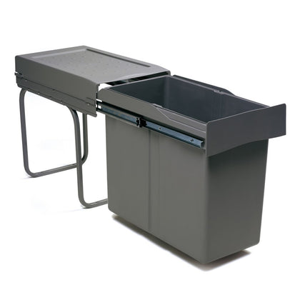 Poubelle 1 bac 30 L MSA gris orion pour meuble de 300 mm