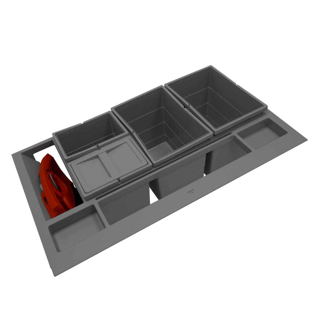 Aménagement tri 4 seaux 52 L MSA pour meuble de 900 mm