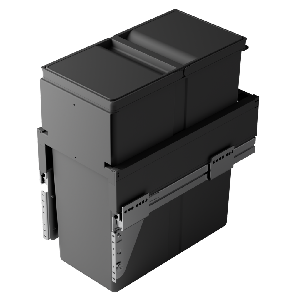 Poubelle grande capacité 1 bac 40 L MSA pour meuble de 300 mm