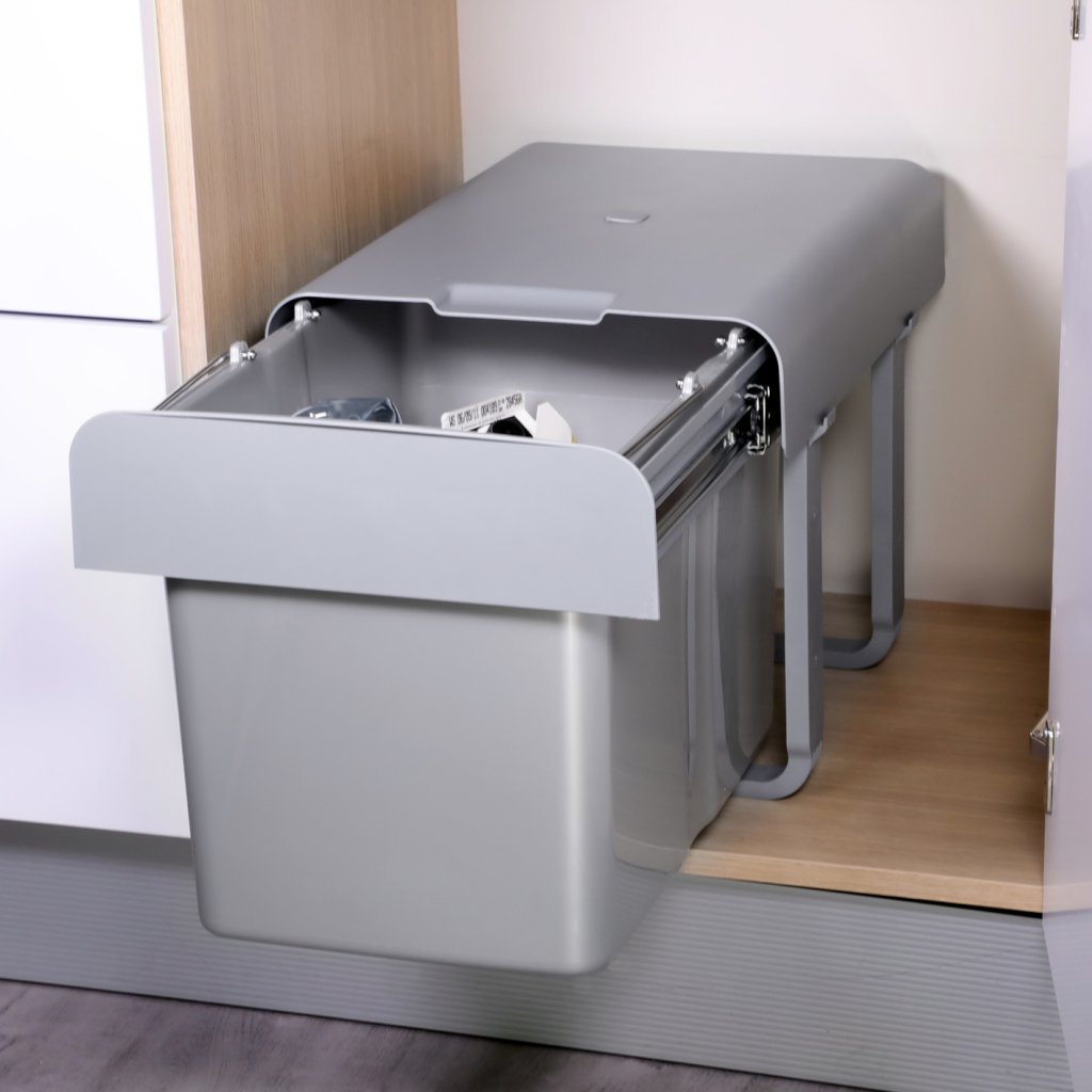 Poubelle MSA 9001 installée meuble 400 mm