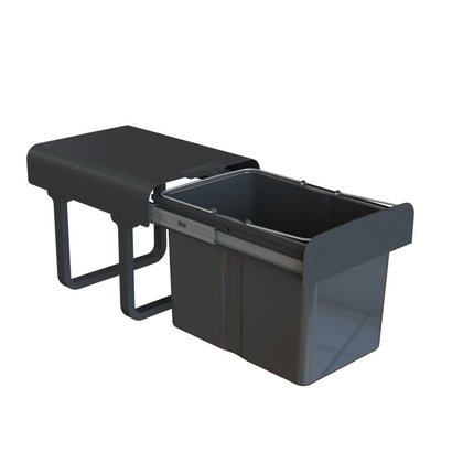 Poubelle 1 bac 34 L MSA noir mat pour meuble de 400 mm