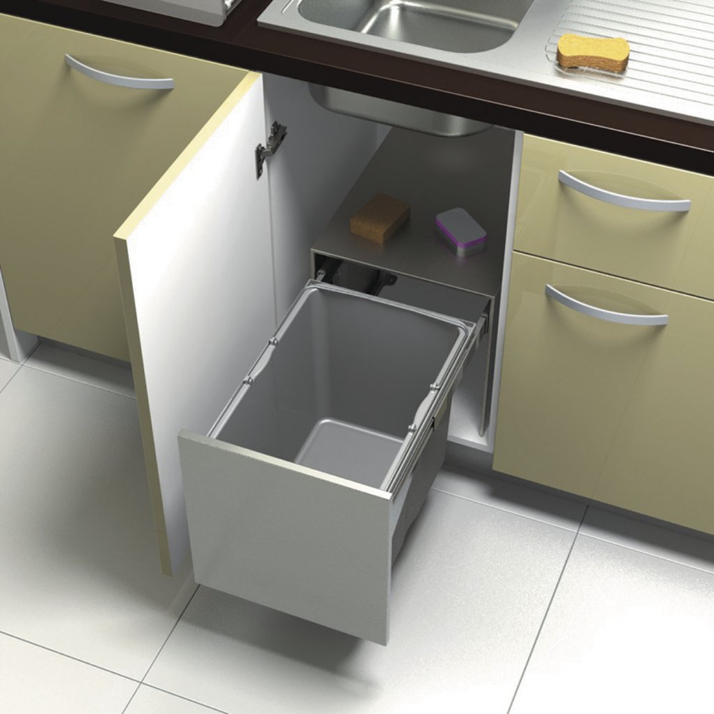 Poubelle MSA 9007 seau 34 L inox